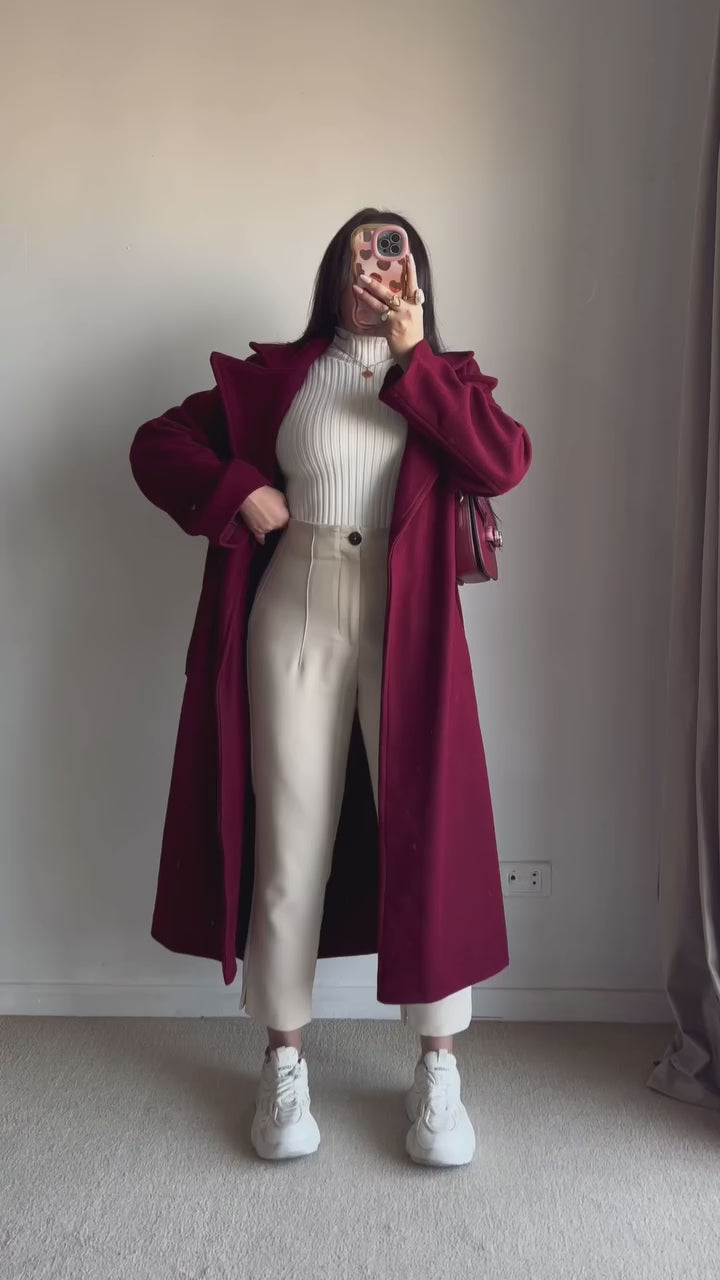 CH-516 BEA'S Luxe Warm Fleece Longline Winter Coat