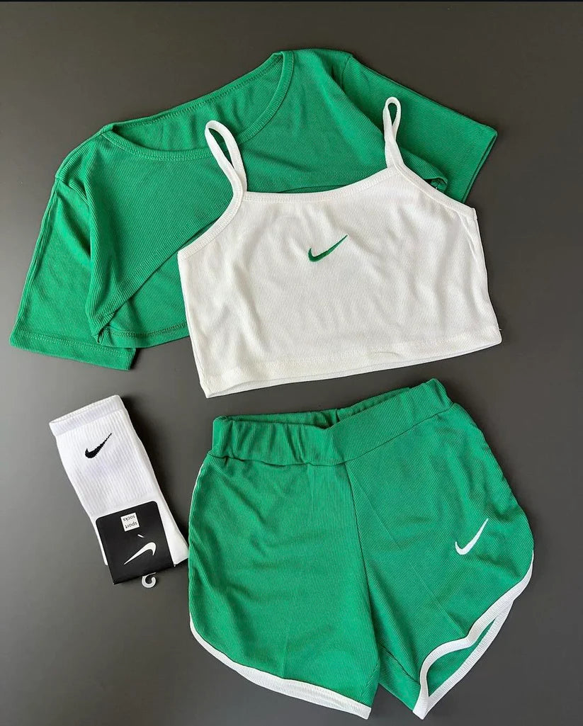 Ch#459 Matching tripe set upper shirt inner shirt with boxer short for women