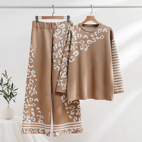 CH-496 BEA'S Printed Winter Fleece Co ord set