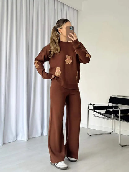 CH-586 BEA'S BearCraze 3D Print Winter Fleece Co-ords Set