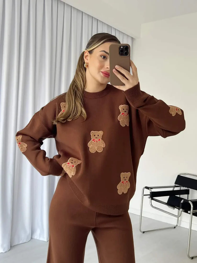 CH-586 BEA'S BearCraze 3D Print Winter Fleece Co-ords Set