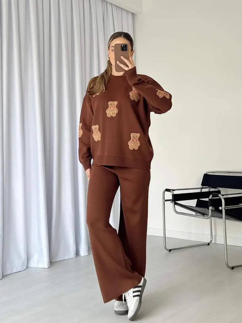 CH-586 BEA'S BearCraze 3D Print Winter Fleece Co-ords Set