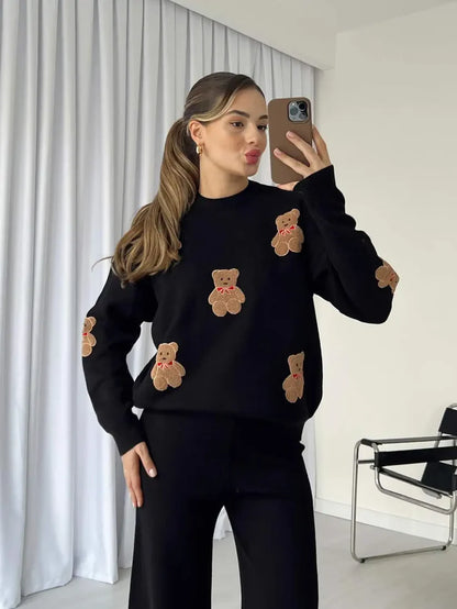 CH-586 BEA'S BearCraze 3D Print Winter Fleece Co-ords Set