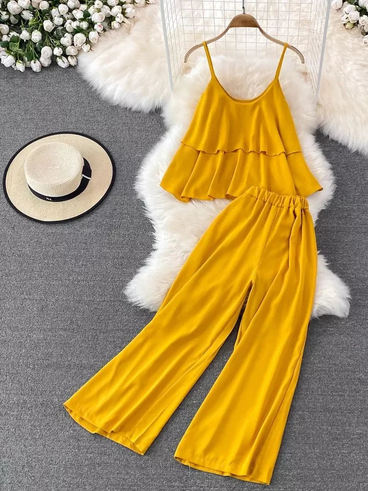 Frill Style Sleeveless Lounge Wear Set SW-0097